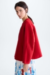 Double-faced wool reversible oversize coat