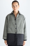 Origami nylon wool A-line reversible coat