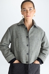 Origami nylon wool A-line reversible coat