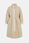 Double-faced faux-shearling long coat