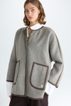 Double-faced wool oversize reversible coat