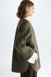 Double-faced wool oversize reversible coat