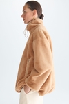 Fur nylon reversible short coat