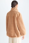 Fur nylon reversible short coat