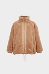 Fur nylon reversible short coat