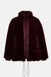 Fur nylon reversible short coat