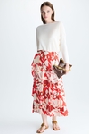 Cala Frida print twill midi skirt