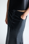 Faux-leather A-line midi skirt