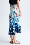 Cubo Acuarela print twill pleated skirt