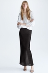 CRINKLE STRAIGHT-FIT LONG SKIRT