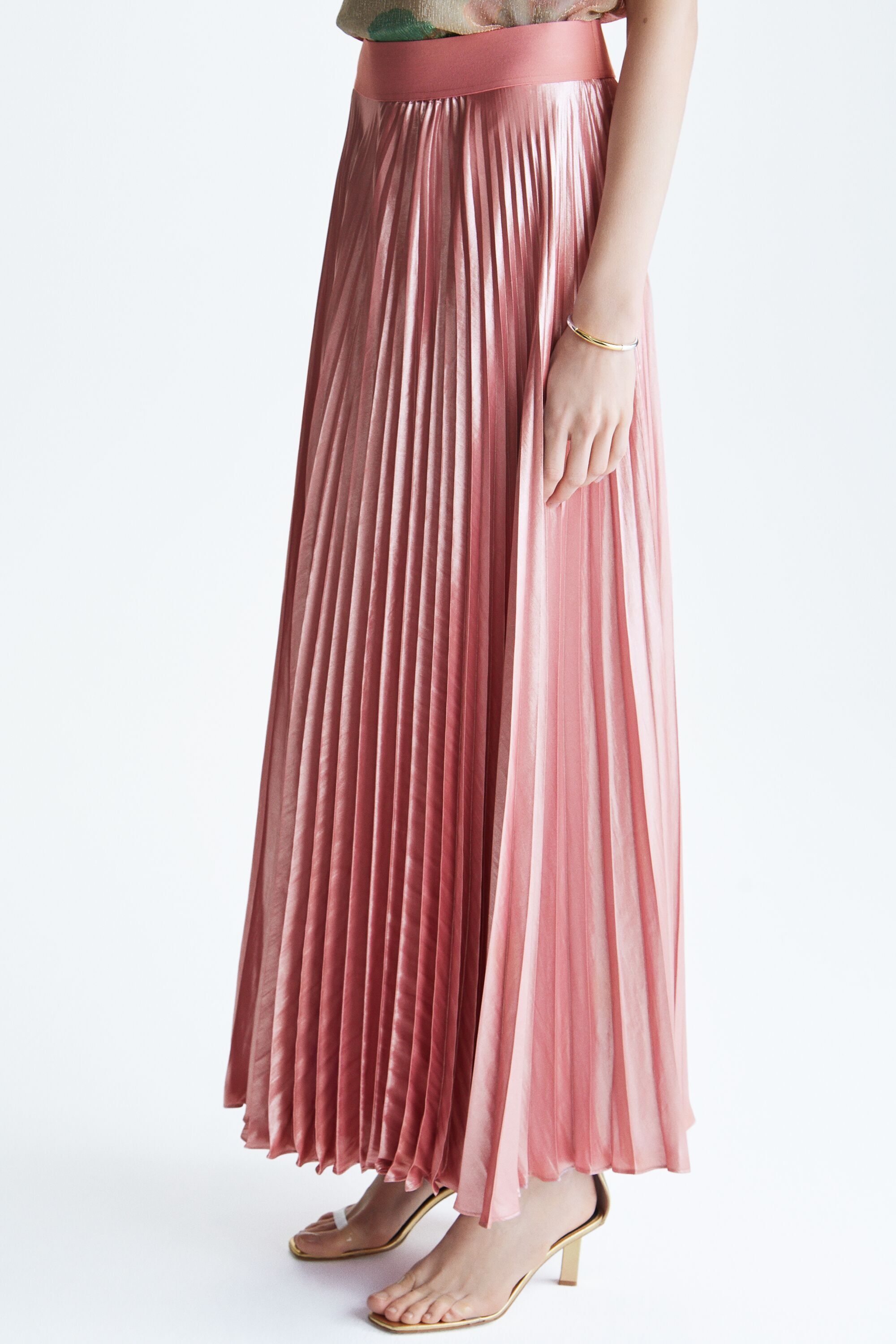 LUREX LONG PLEATED SKIRT