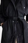 Technical trench coat with hood and quilted gilet