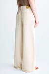 Twill low-waist wide-leg trousers