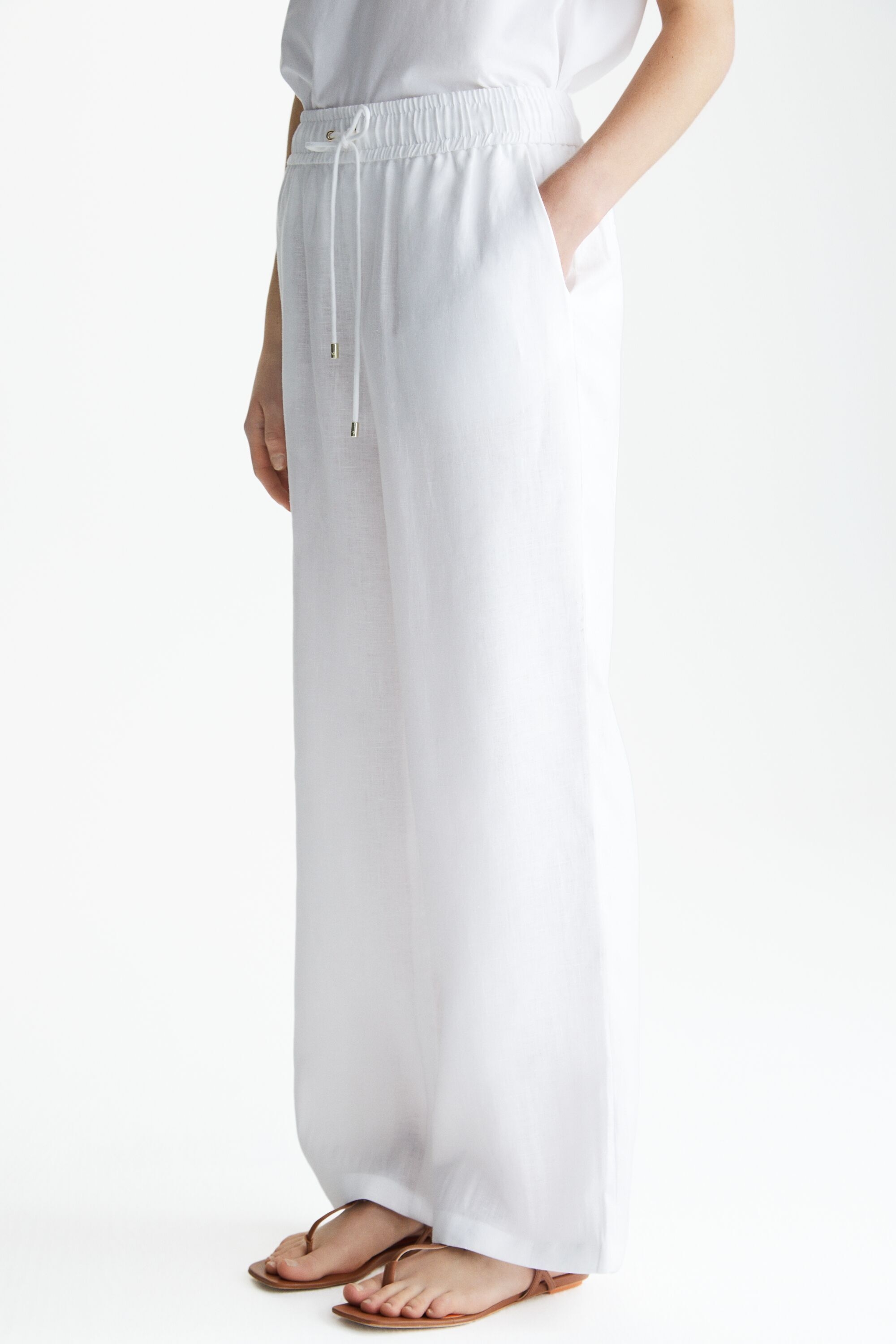 LINEN PYJAMA-STYLE TROUSERS