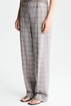 Chequered double-faced straight-leg trousers