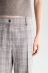 Chequered double-faced straight-leg trousers