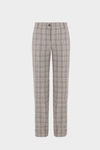 Chequered double-faced straight-leg trousers