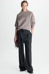 Crepe wide-leg trousers