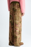 Paisley print crinkle velvet pyjama-style trousers