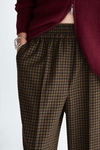 Chequered flannel pyjama-style trousers