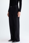 Frayed twill straight-leg trousers