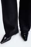 Frayed twill straight-leg trousers