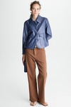 FRAYED TWILL STRAIGHT-LEG TROUSERS