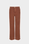 FRAYED TWILL STRAIGHT-LEG TROUSERS