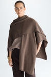 Wool knit scarf-style cape