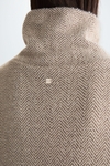 High-neck herringbone jacquard sweatshirt