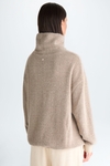 High-neck herringbone jacquard sweatshirt