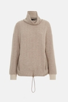 High-neck herringbone jacquard sweatshirt