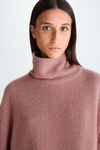 High-neck herringbone jacquard sweatshirt