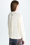 Pocket-detailed fleece satin cocoon cardigan