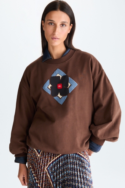 CUBIFLOR FLEECE JERSEY OVERSIZE SWEATSHIRT