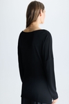 Draped knit asymmetric t-shirt