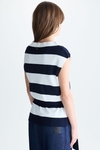 Belt striped stretch-knit straight-fit sweater