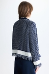 Fancy tape boucle woven A-line short jacket