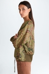 Paisley print twill oversize top