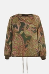 Paisley print twill oversize top