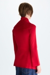 Detachable turtleneck stretch-knit fitted sweater