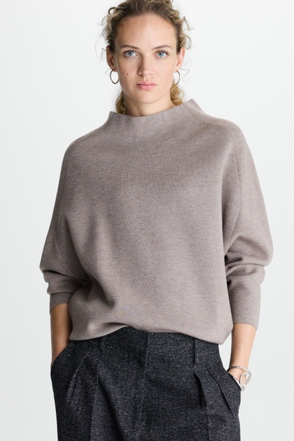 STRETCH-KNIT COCOON SWEATER