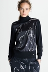 Trazo Cala print twill stretch-knit sweater