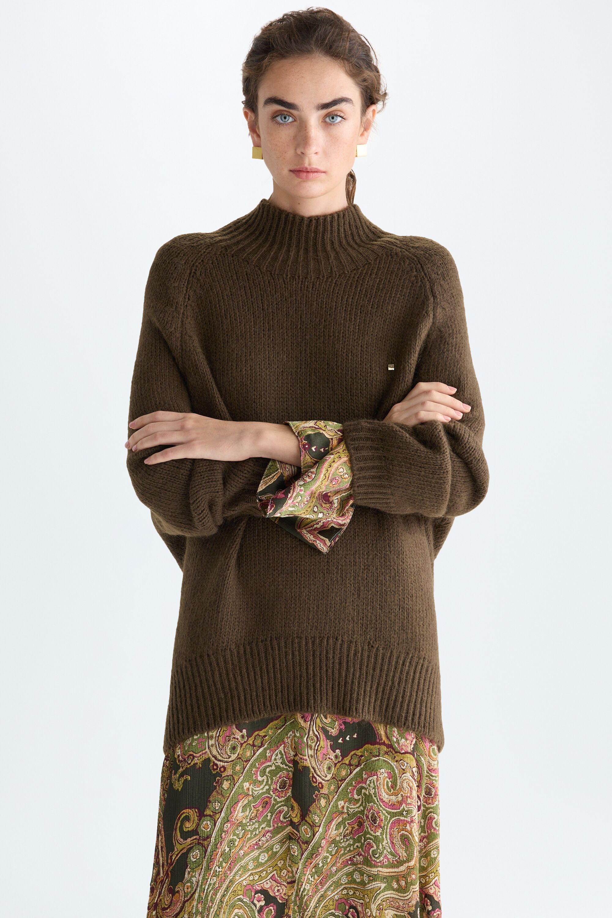 Mohair oversize mock-neck sweater