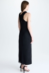 Asymmetric crepe fitted dress