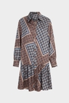 Cubiflor print twill shirt dress