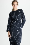 Trazo Cala print double-faced fitted dress