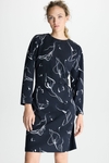 Trazo Cala print double-faced fitted dress