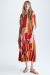 CUBALOO PRINT PLEATED TWILL MIDI DRESS