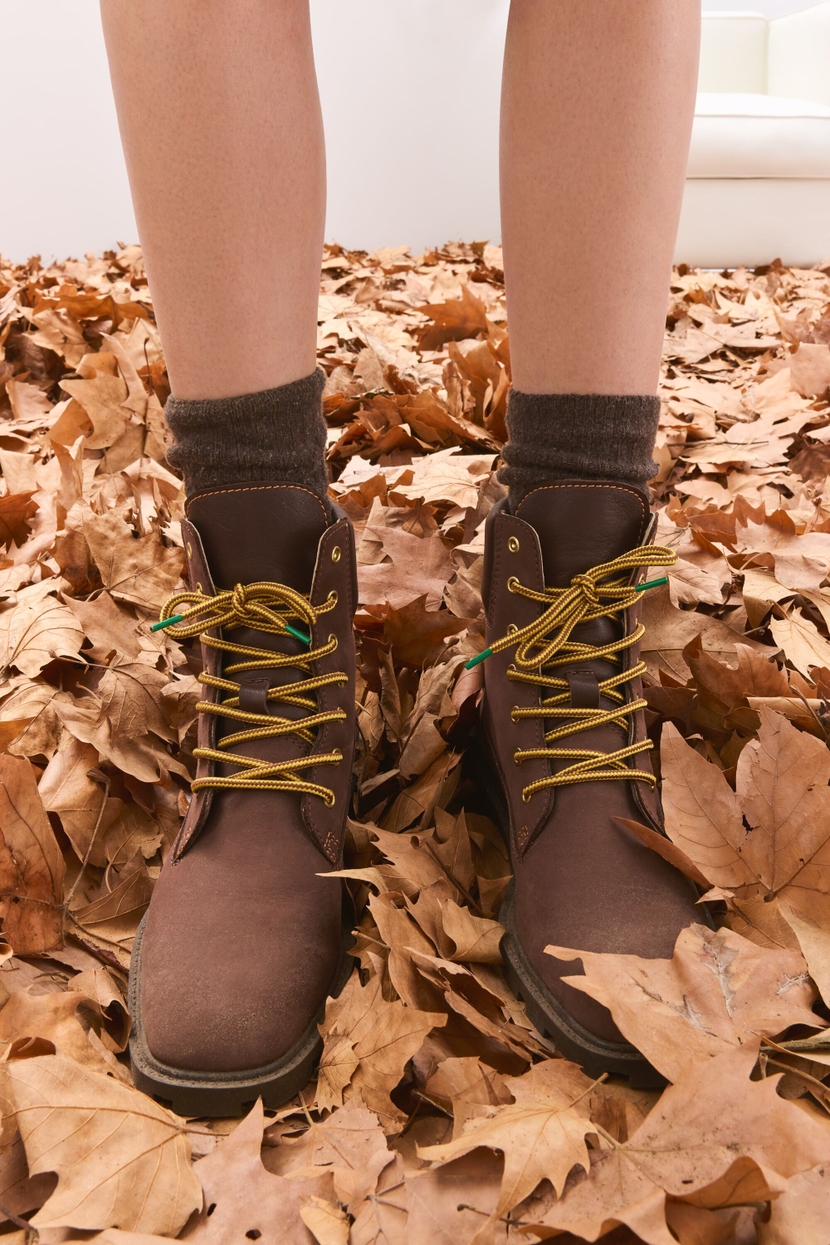 LEATHER FLAT ANKLE BOOTS